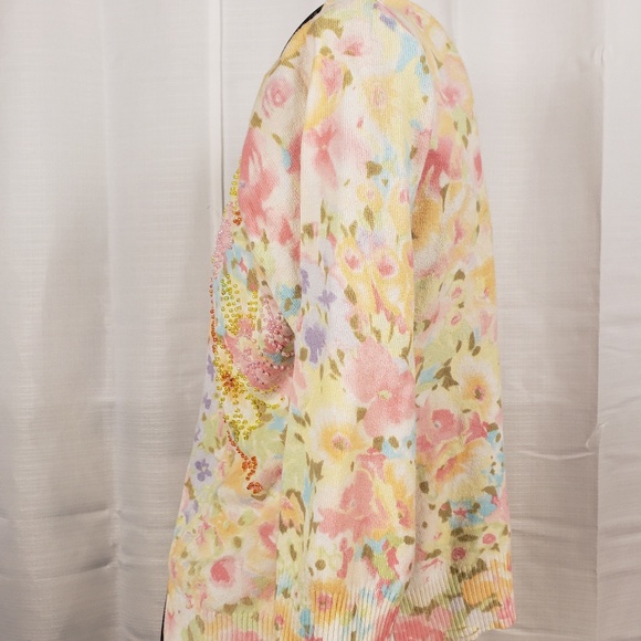 NY Collection Embellished ButtonUp Cardigan white - Picture 2 of 4